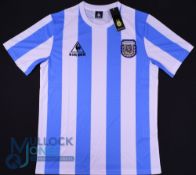 Argentina FC home football shirt 1986 remake, Size L, le Coq Sportif, blue/white stripped, with tags