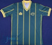 Leicester City FC Away football shirt 1983-1985, Size 41/43, Admiral, Green Yellow striped, shirt