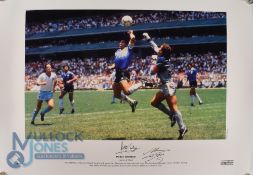 Diego Maradona and Peter Shilton ‘Hand of God’ Personally Signed Limited Edition Print (56/500) 23.5
