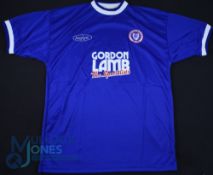 Chesterfield FC Home Football Shirt 2000-2001 Size M, Aspire / Gordon Lamb, blue (G)