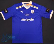 Cardiff City FC away football shirt 2012 Carling Cup Final size XL, Puma / Malaysia, blue with