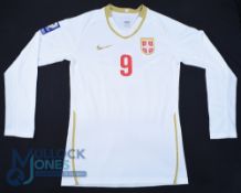 Albania FC Away Football Shirt 2010 Match Worn in World Cup Qualifier, #9 Pantelic, Size L, Nike,