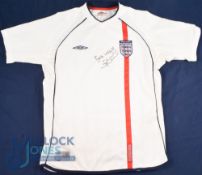England FC Home Football Shirt 2001-2003 Size LB, Umbro, good condition with some marks and an