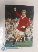 Denis Law, Manchester United FC hand signed limited edition colour print (138/500) by big blue tube,