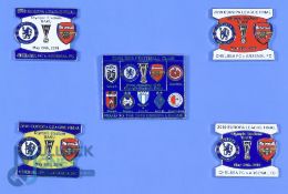 Set of five enamel pin badges from the Chelsea v Arsenal 2019 Europa League Cup Final in excellent