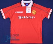 Manchester United FC home football shirt 1999 Champions League Final, size M, Umbro / Sharp, red,