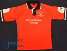 Brechin City FC home football shirt 1994-1995, size 38/40, Matchwinner / Stewart Milne Group, red (