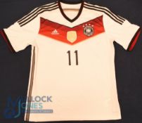 Germany FC home football shirt 2104-2015 #11 Klose, size XL, Adidas, white (G)