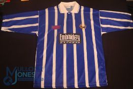 Worcester City FC Home Football Shirt Mid 1990’s Size L, Embroidery Express, blue and white