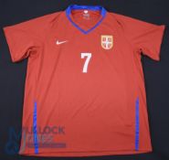 Serbia FC Home Football Shirt 2009, #7 Dzolic M. Match Worn, Size XL, Nike, Red (G) with some