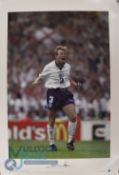 Stuart Pearce England FC personally signed limited edition print (138/500) Euro 96, 23.5 x 16.5”