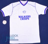 Leicester City FC away football shirt 1988-1989, Size 42/44, Scoreline / Walkers Crisps, White