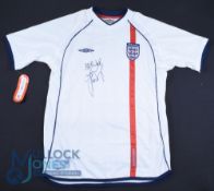 England FC Home Football Shirt 2001-2003 signed by Gareth Southgate to front, Size LB, Umbro,