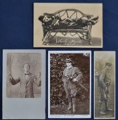 Collection of famous actors and stars from stage and screen golfing postcards (4) to include Charlie