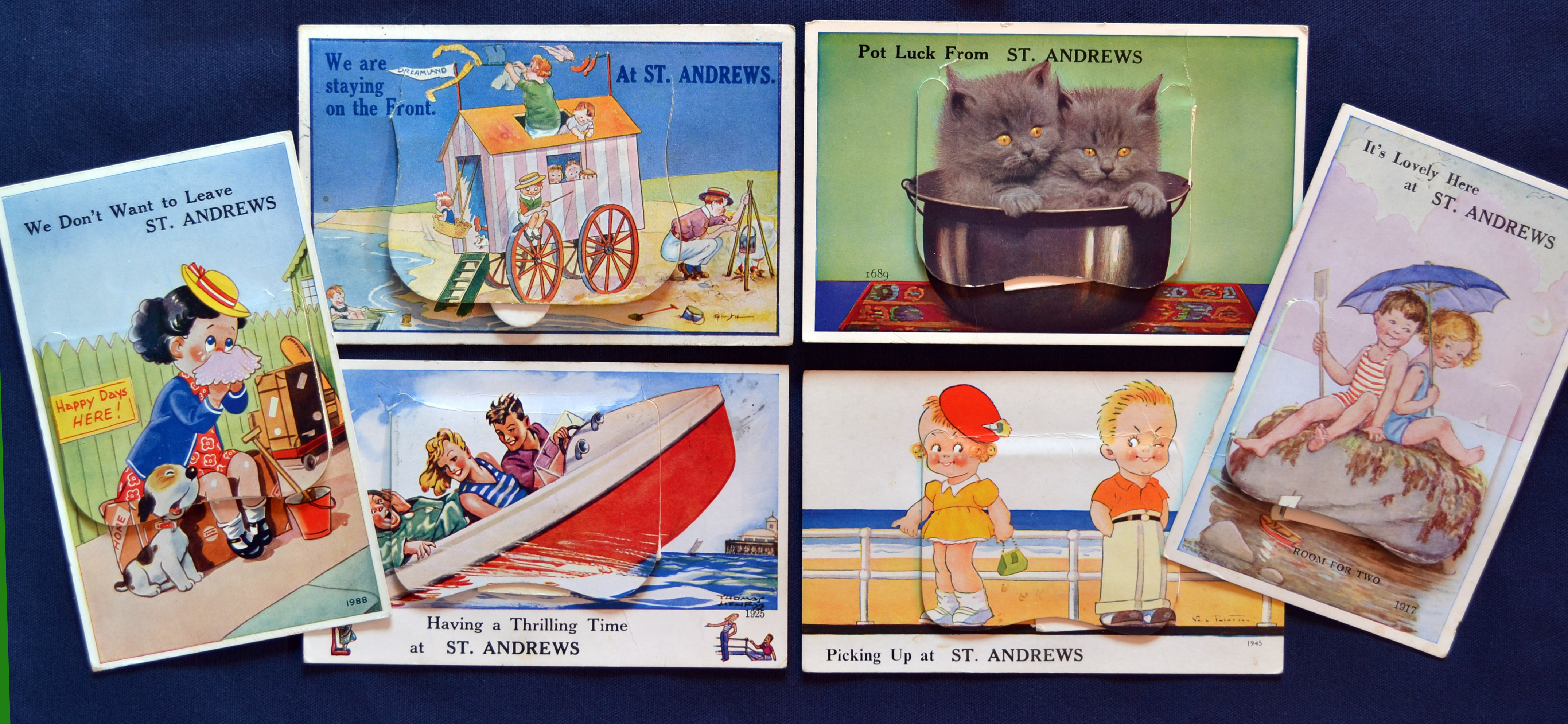 Interesting collection of St Andrews "Mailing Novelty" golfing related amusing coloured postcards (
