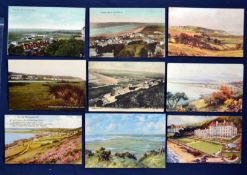 Interesting collection of Westward Ho! Golf Links coloured postcards from the early 20th century (9)