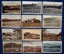 Interesting collection of early 20thc Scottish and Irish Golf Links b&w postcards (12) to include