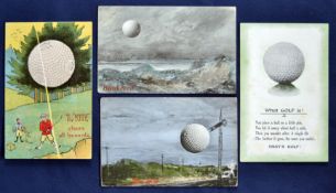 Collection of early Bramble Golf Ball coloured postcards (4) to include 