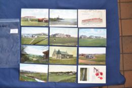 Collection of St Andrews Golf Links coloured postcards (9) to include various views of The Old