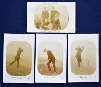 1916 Collection of early 20thc Dunedin Golf Club Team sepia photograph postcards (4) - all from 1911