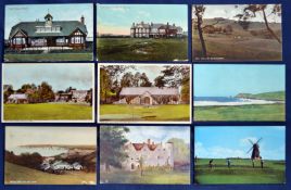 Interesting collection of various English golf club coloured postcards from the early 20th century