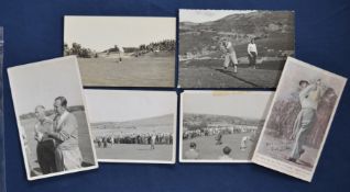 Collection of various Open Golf Champions postcards up to 1950s (6) to include Walter Hagan (