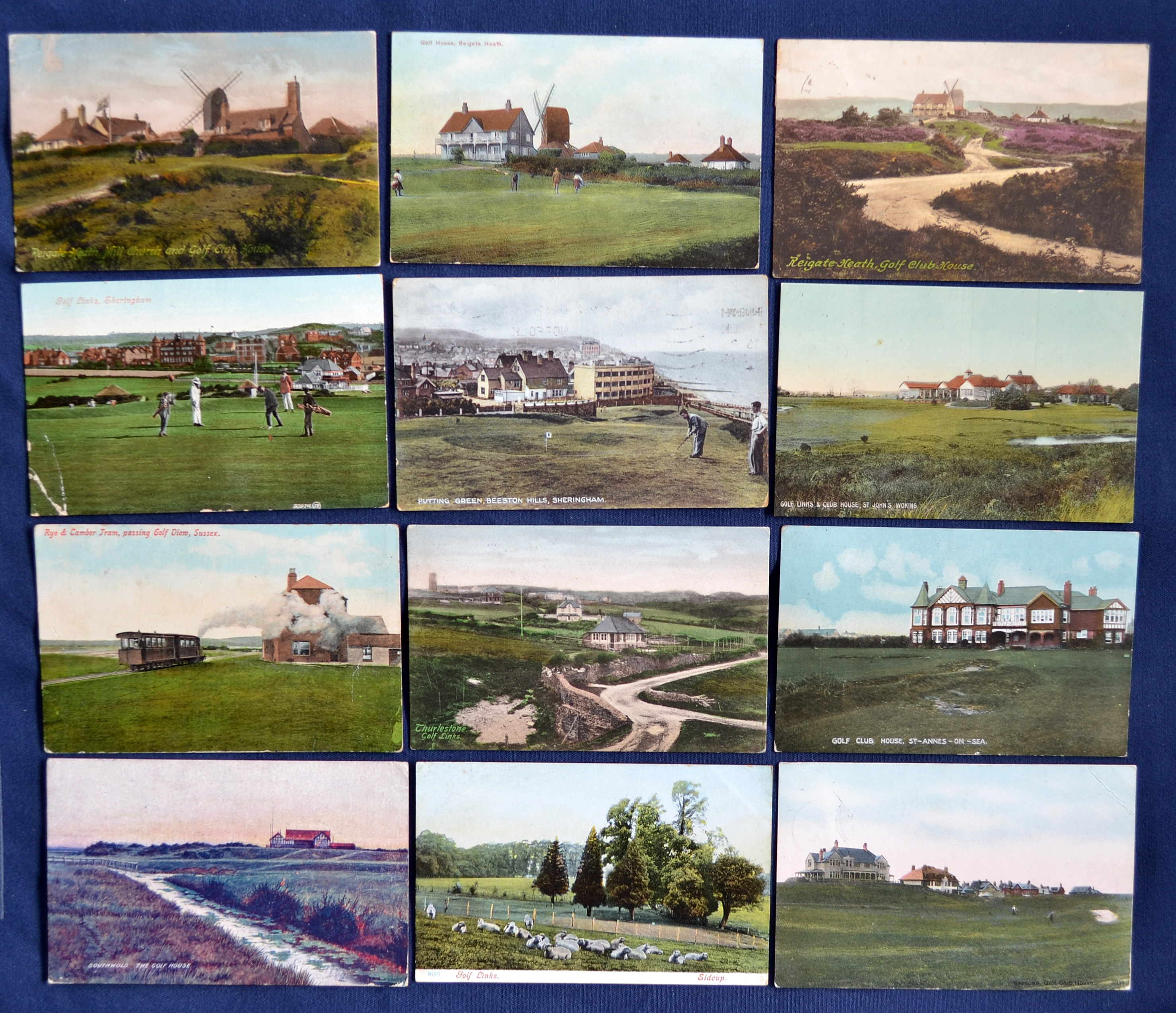 Collection of early 20thc English golf club and Missing Links coloured postcards (12) to include