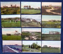 Collection of early 20thc English golf club and Missing Links coloured postcards (12) to include