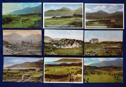 Collection of early Royal County Down golf club coloured postcards (9) to include some very early