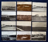 Collection of early English Golf Links postcards from the first half of the 20thc (12) to include
