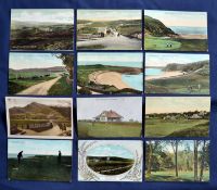 Interesting collection of various early Scottish Golf Club colour postcards from 1907 onwards (12)