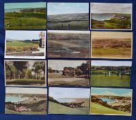 Collection of various early English golf club coloured postcards (12) to include 9x various views of