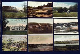 Interesting collection of 19th/20thc English Golf Links coloured golfing postcards (9) to incl
