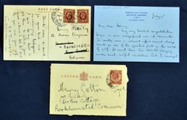 3x Interesting hand written cards to Henry Cotton from the 1930s - to incl a 1936 'thank you' card