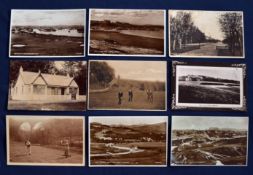 Collection of various early 20thc Scottish/English Golf Club and Golf Course postcards (9) to incl