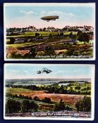 2x interesting and very early Sunningdale Golf Links coloured postcards - both featuring an early