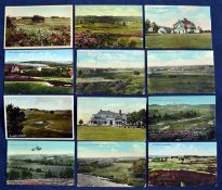 Interesting collection of various early views of Sunningdale Golf links coloured postcards from