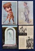 4x Interesting Late 19th century Famous Players coloured golfing postcards - to incl. Rt Hon A J