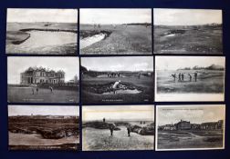 Collection of early Golfing Scenes of The Old Course St Andrews Postcards (9) to include 2x Willie