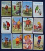 Good cross section of later amusing comic coloured golfing postcards (12) - to include The Milton