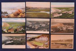 Interesting collection of early 20th century Westward Ho! coloured golfing postcards (9) to