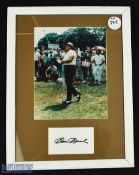 Sam Snead Signed Golf Display with colour print above an ink signature below, framed, measures