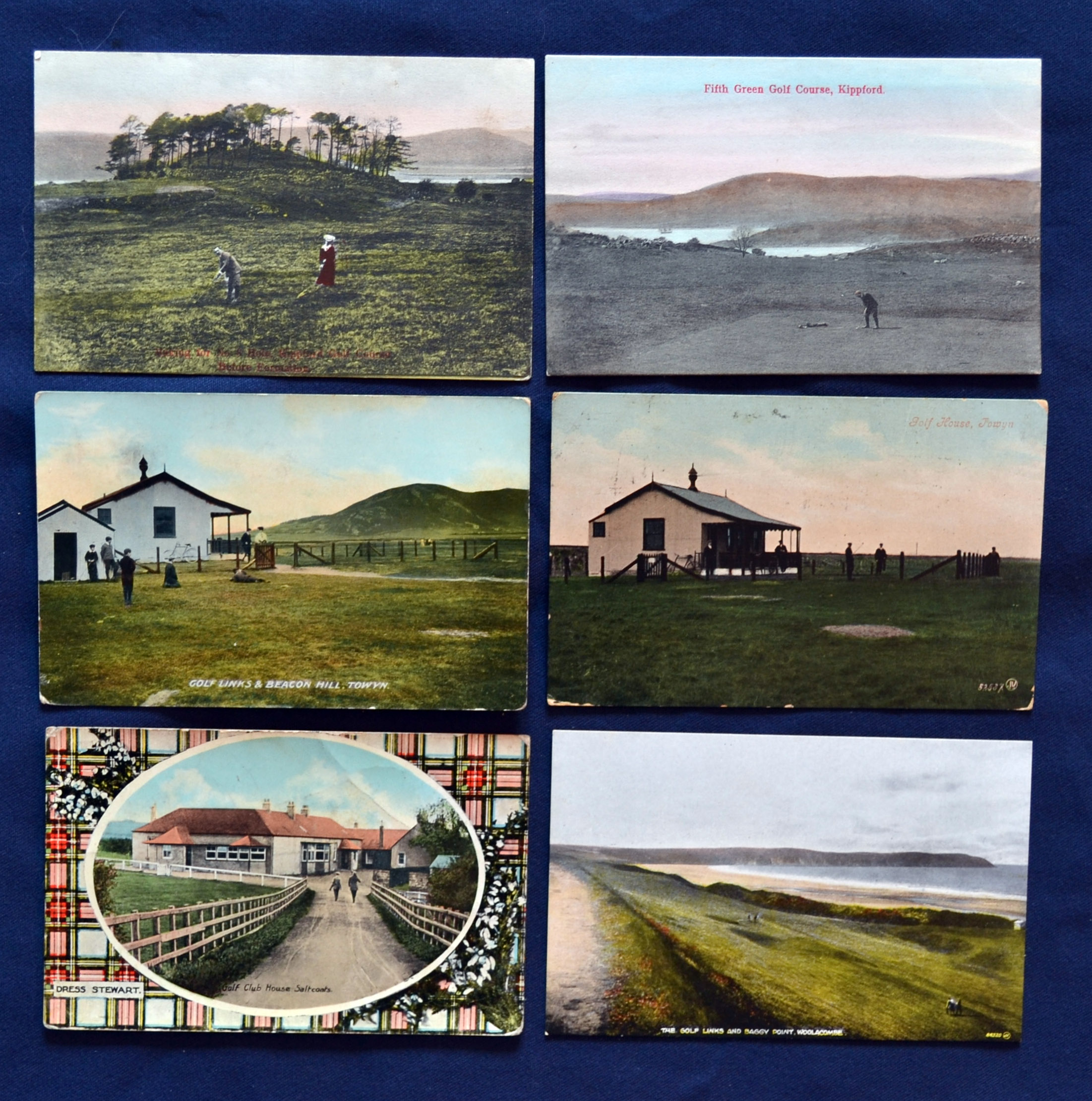 Scarce collection of early Scottish, English and Welsh "Missing Links" coloured golfing postcards (