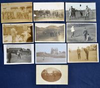 Further collection of golfers playing and golf groups postcards (9) to include sepia photograph of