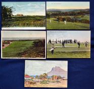 Scarce and Interesting collection of South Africa coloured golf club postcards from the early part