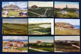 Collection of various early 20th century Irish coloured golfing postcards (9) to include Mann's