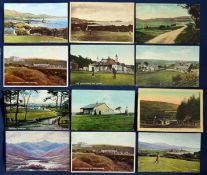 Interesting and varied collection of Scottish Golf Links coloured postcards from the early 20th