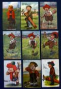Interesting collection of early 20thc amusing cartoon golfing postcards (12) to incl 5x R Tuck &