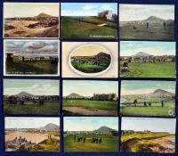 Good collection of early 20th c North Berwick Golf Links coloured postcards from the early 1900s