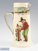 Royal Doulton Series Ware Charles Crombie Jug of tall slender form with wide base with motto '